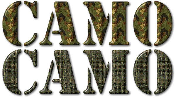 text with a camouflage seamless texture